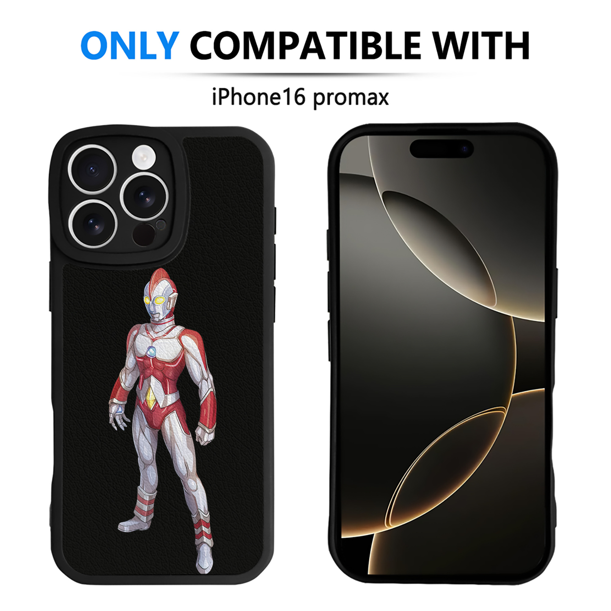 （画像用） ウルトラマン Ultraman 【iPhone 16シリーズ対応】シリコンスマホケース（レザー調） 材質：シリコン